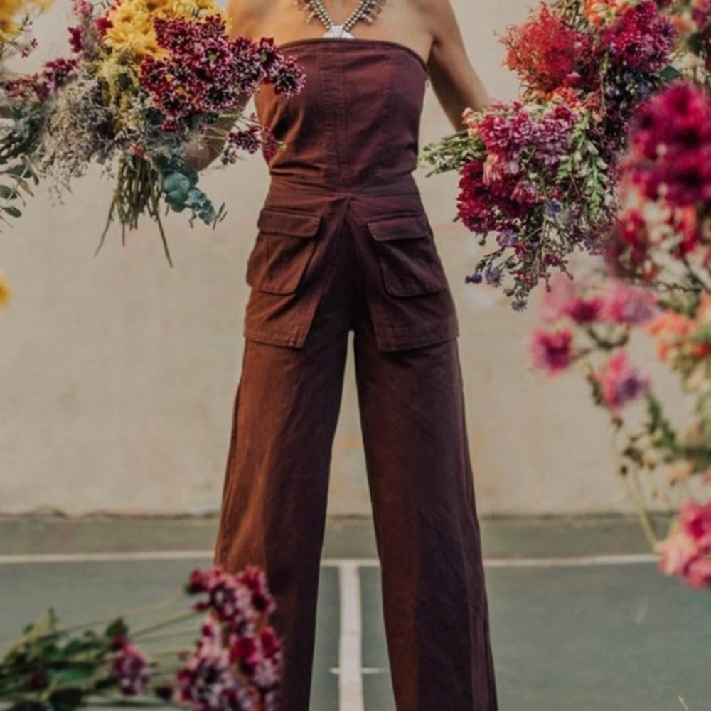 INSPR WIDE LEG CHINOS BROWN